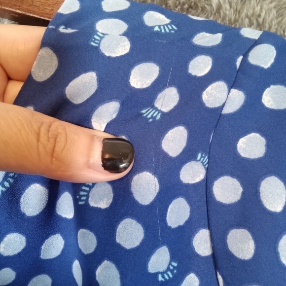 Lilly pulitzer Langston pocket dot royal purple women's blouse SZ small - Picture 5 of 10